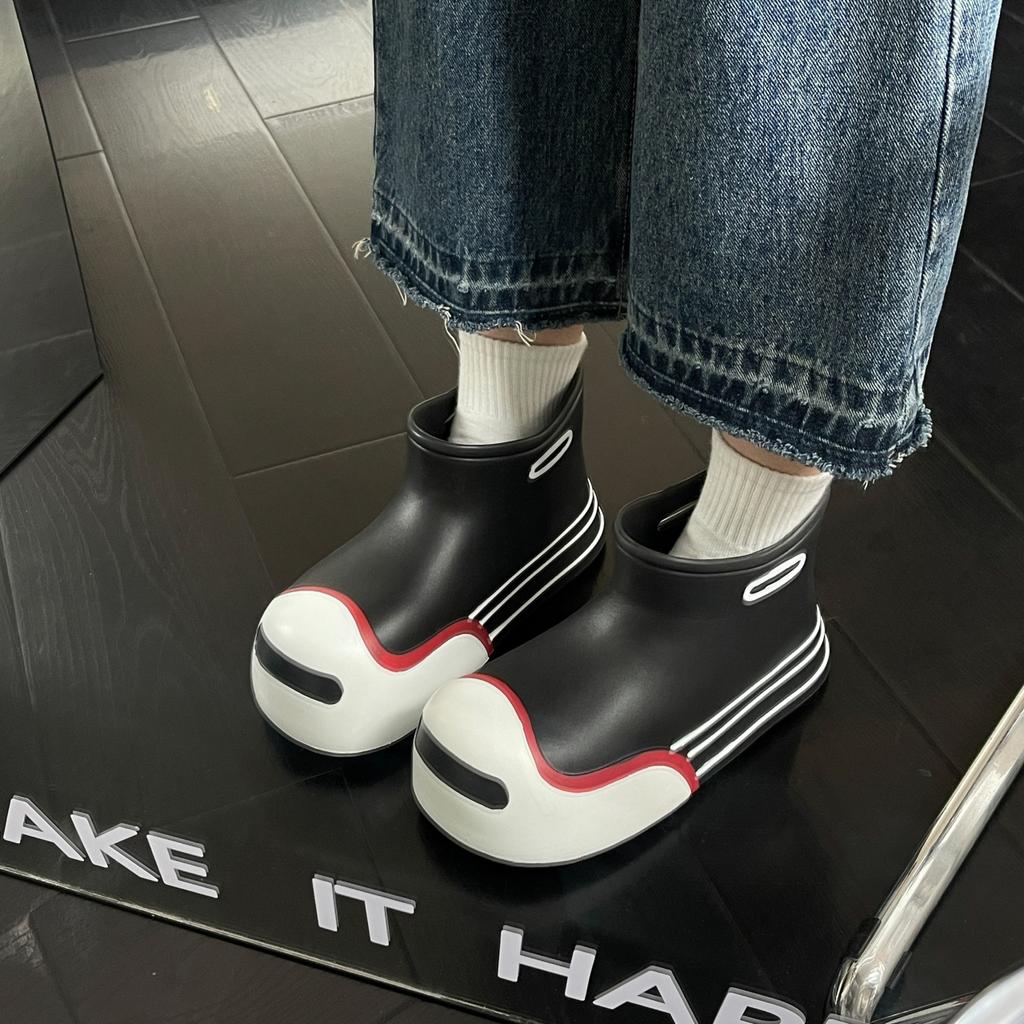 Новые кавайные непромокаемые сапоги, женская непромокаемая резиновая обувь, милые непромокаемые сапоги, удобные садовые рабочие галоши, женская обувь