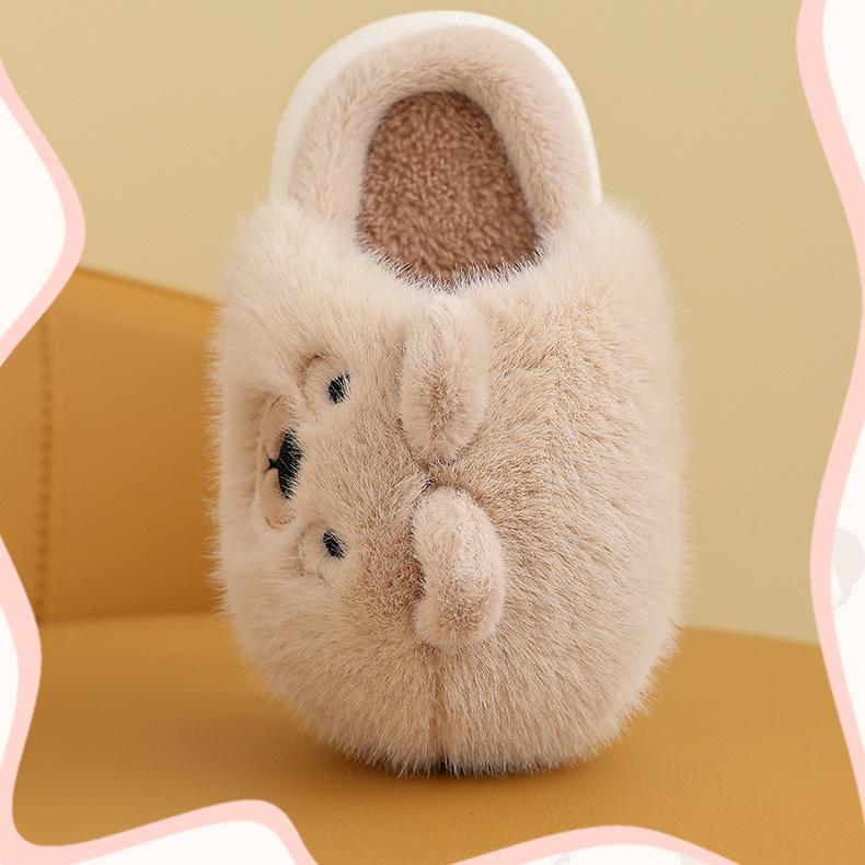 Детские хлопковые тапочки для мальчиков, зимние теплые мягкие тапочки, милые меховые тапочки для мальчиков с героями мультфильмов, домашние хлопковые тапочки