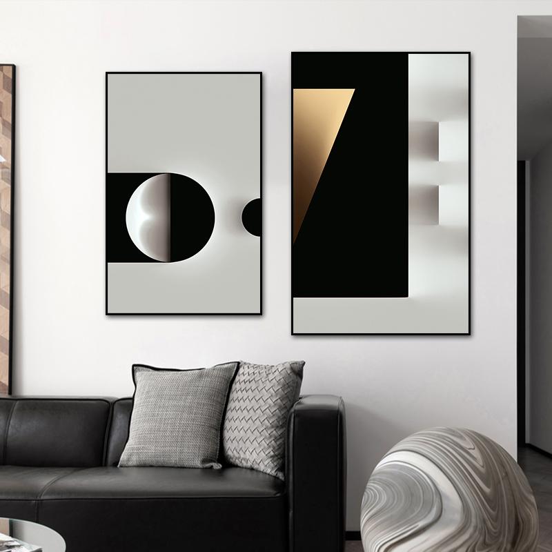 Geometric Pattern 3D Visual Art Posters and Prints Modern Abstract Canvas Painting Wall Pictures for Living Room Home Decoration