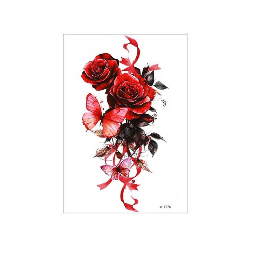 Waterproof Flower Temporary Tattoo Stickers Leopard Lion Snake Floral Fake Tattoos Girl