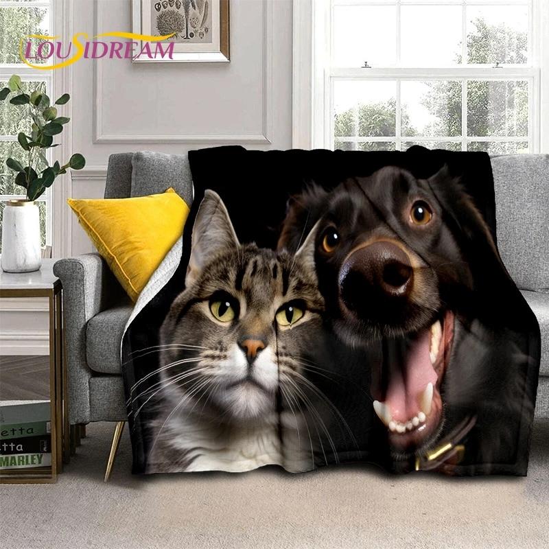 Милая собака Самоед, Чихуахуа, Хаски, Коки Мультяшное Мягкое Фланелевое Одеяло для Кроватей Спальни Дивана Пикника, Плед для Отдыха на Открытом Воздухе