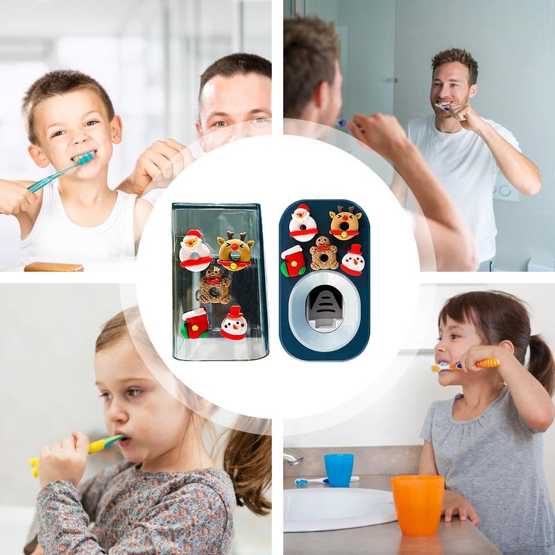 Детский автоматический дозатор зубной пасты, 3 шт., настенный держатель для зубной щетки и выдавливатель зубной пасты, устойчивый и без проколов
