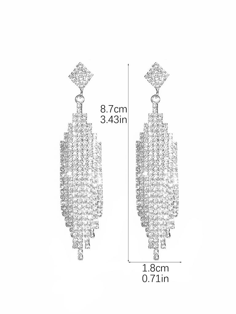 Роскошный темперамент блестящие длинные серьги-кисточки со стразами старшие серьги с чувством моды преувеличенная индивидуальность женские серьги ювелирные изделия