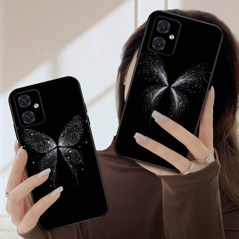 white butterfly For Moto Edge 40 50 Neo 5G E 14 15 G04 G05 4G G24 G34 G35 G54 POWER G55 G75 G84 85 silicone soft phone case