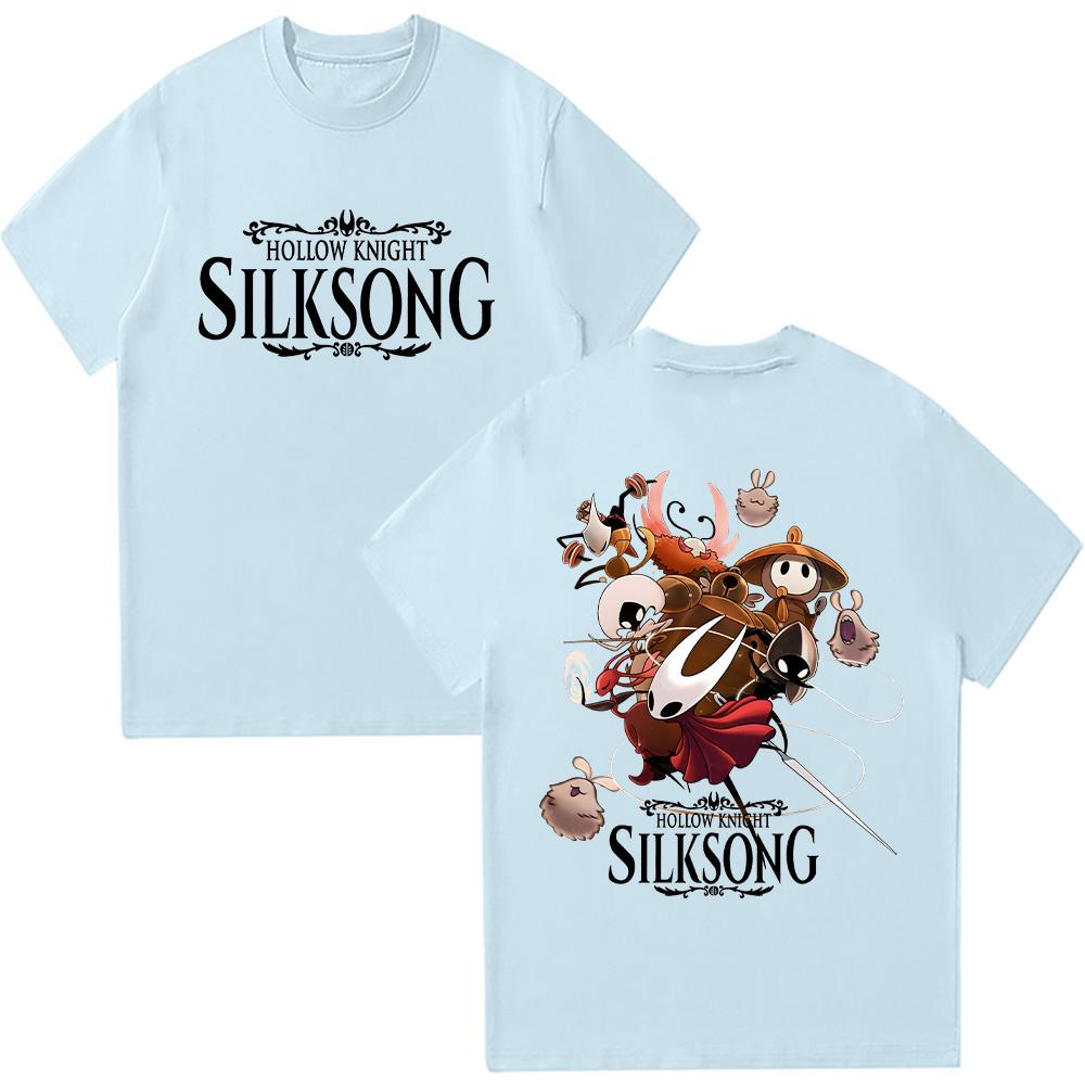 Hollow Knight Silksong Graphic T Shirt Men's Clothing Casual Short Sleeve Top Fashion Cartoon Hot Game Unisex T-shirt Cotton Tee