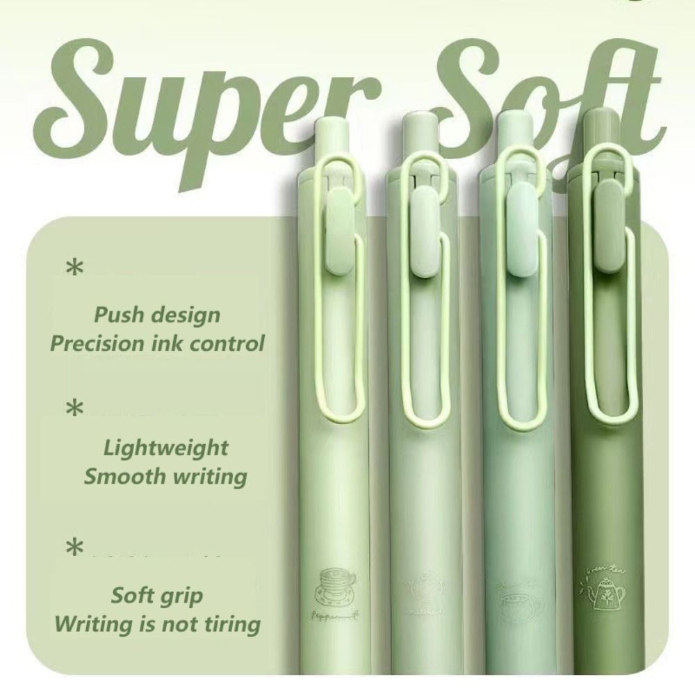 4PCS/Box 0.38MM Tip Fountain Pen Replaceable Ink Sac Gel Pen Quick-drying Neutral Pen Student Test