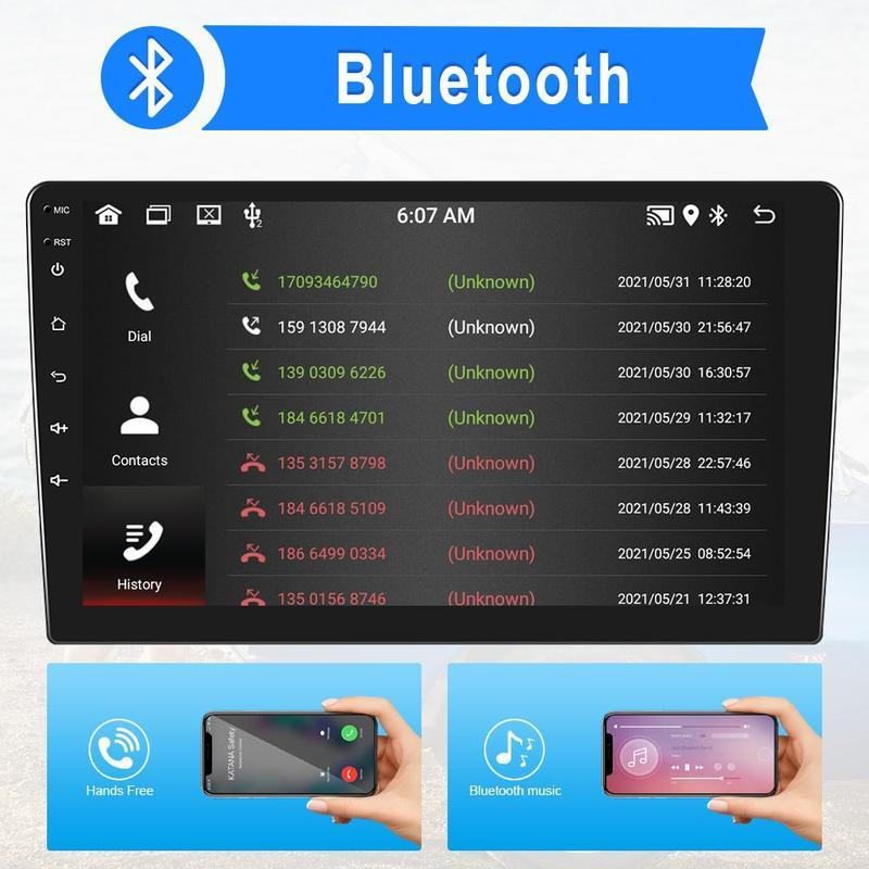Android 11.0 2 Din 10,1 дюйма HD 1080P Автомобильное стерео радио 1 + 16G/2 + 32G Автомобильный MP5-плеер WIFI GPS Bluetooth FM-радио Зеркальная связь AHD вид сзади