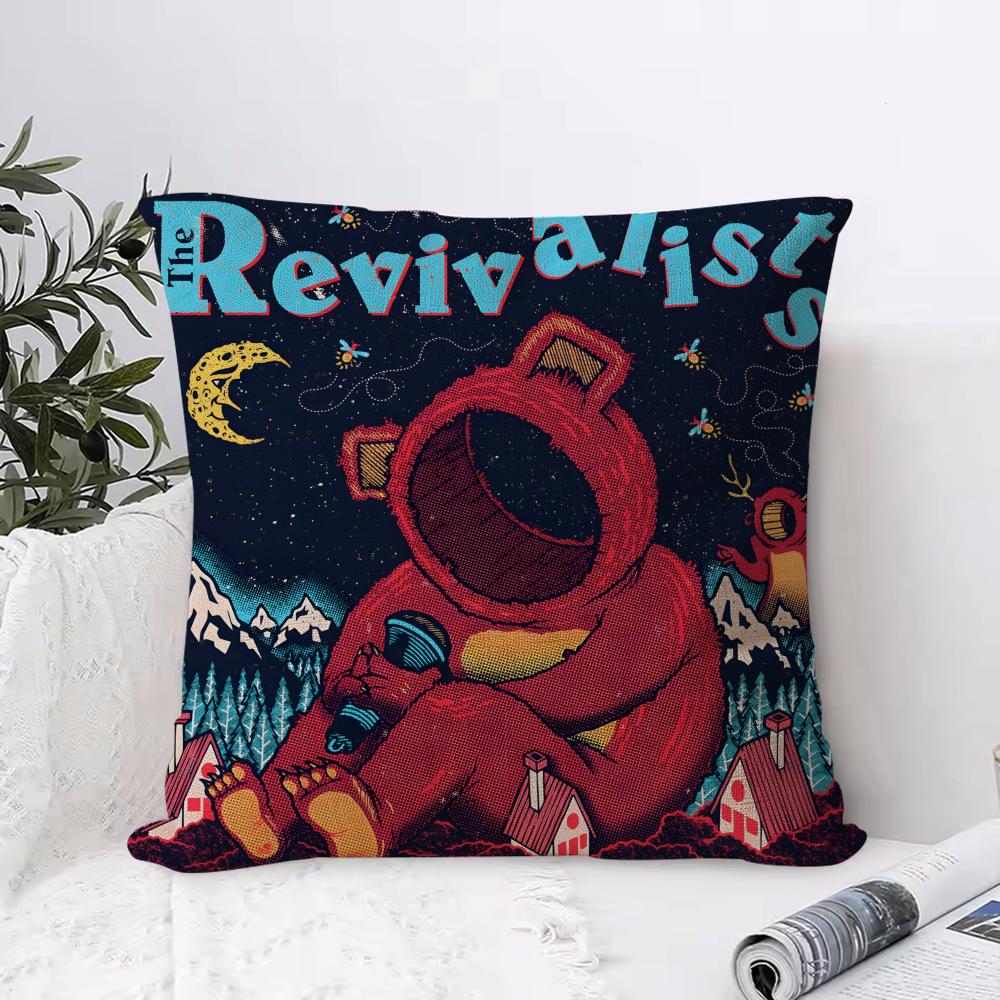 The RRevivalistsS Band Cushion Cover Breathable Linen Pillow Cover SkinFriendly Home Decor Pillowcase with Hidden Zipper