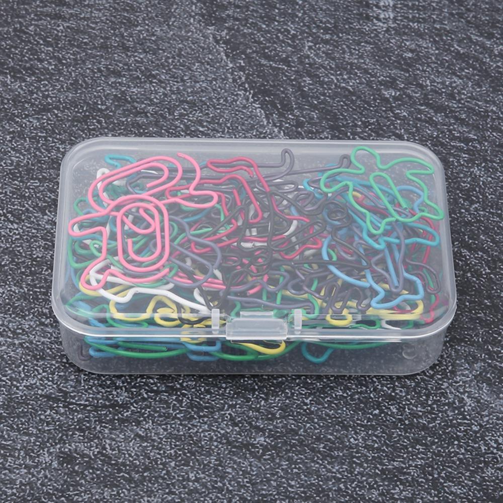60pcs Plastic-coated Metal Paper Clip 12 Kinds Memo Clips Bookmarks Office Supplies Office