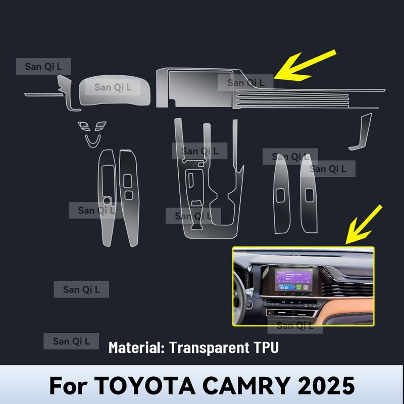Для TOYOTA CAMRY 2025 Автомобильная центральная консоль Медиа-панель Приборная панель Навигация TPU Защитная пленка от царапин Пленка для интерьера