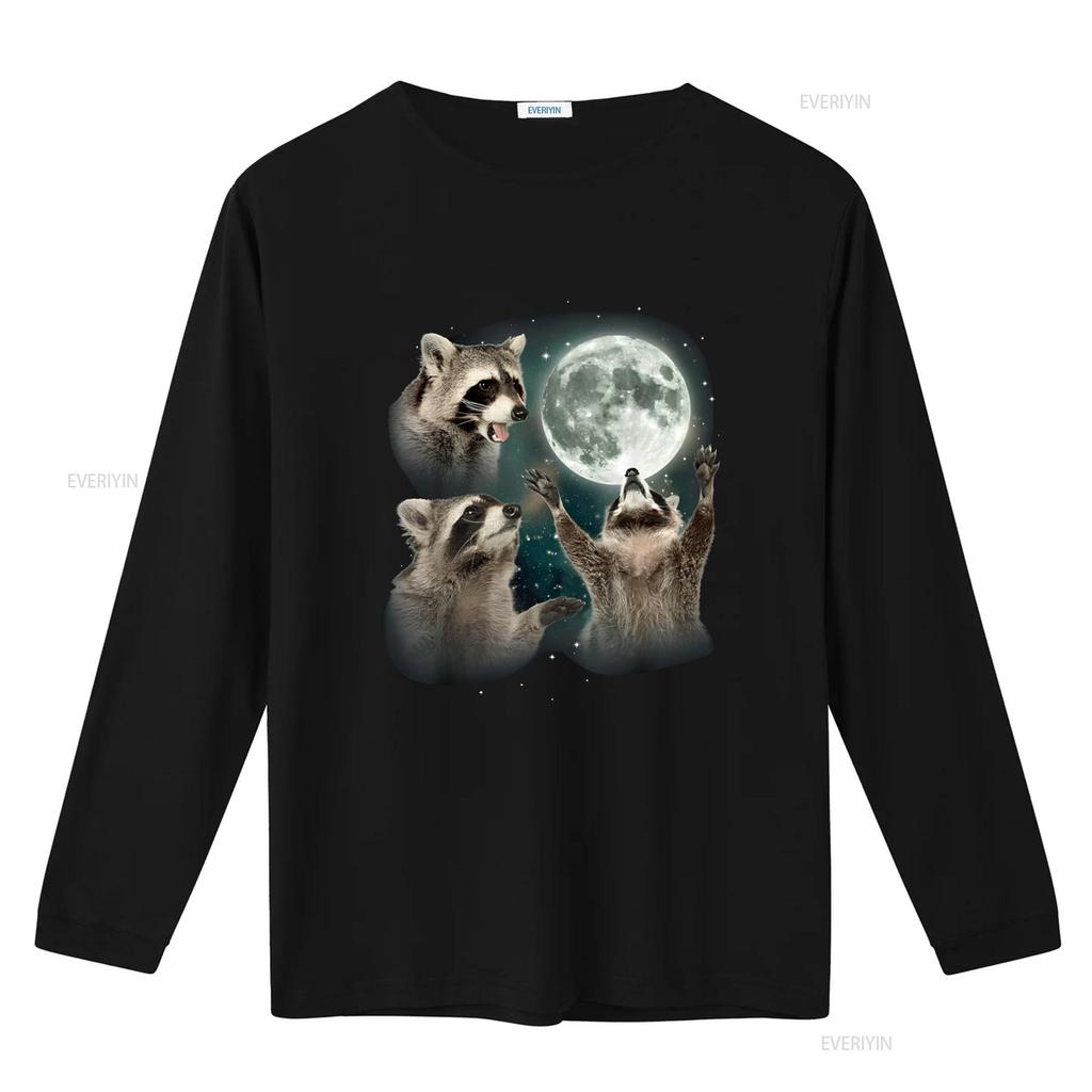 Raccoon T Shirt 3 Racoons Howling At Moon Funny Weird Cursed vintage Washed Slightly Comfortable Stretched