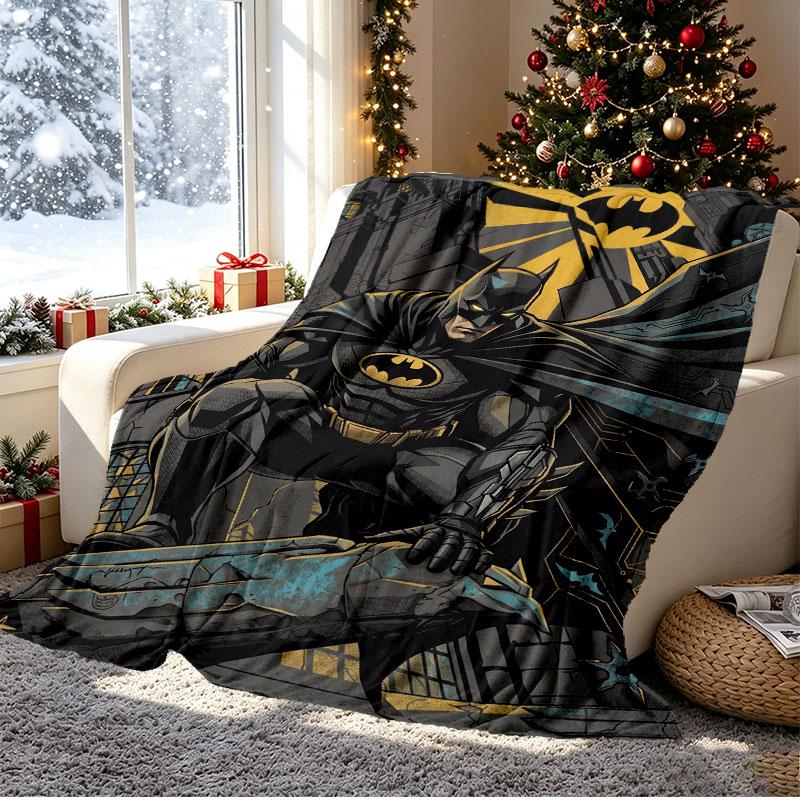 Batman Pattern Blanket for Home Decoration, Bed, Sofa, Car Travel, Camping, Suitable for All Seasons, Birthday Christmas Gift