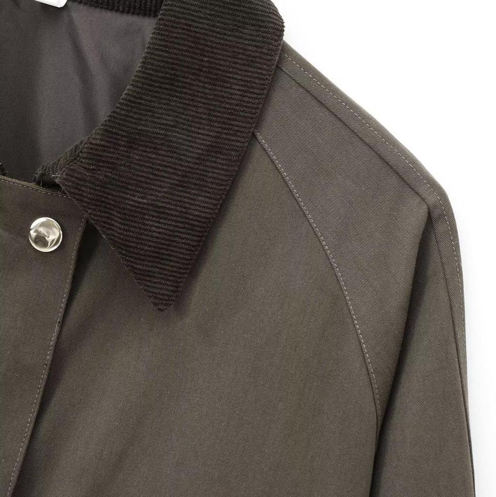 Женская ретро куртка из вощеной кожи с вельветовым воротником 2025 - Европейский и американский повседневный стиль