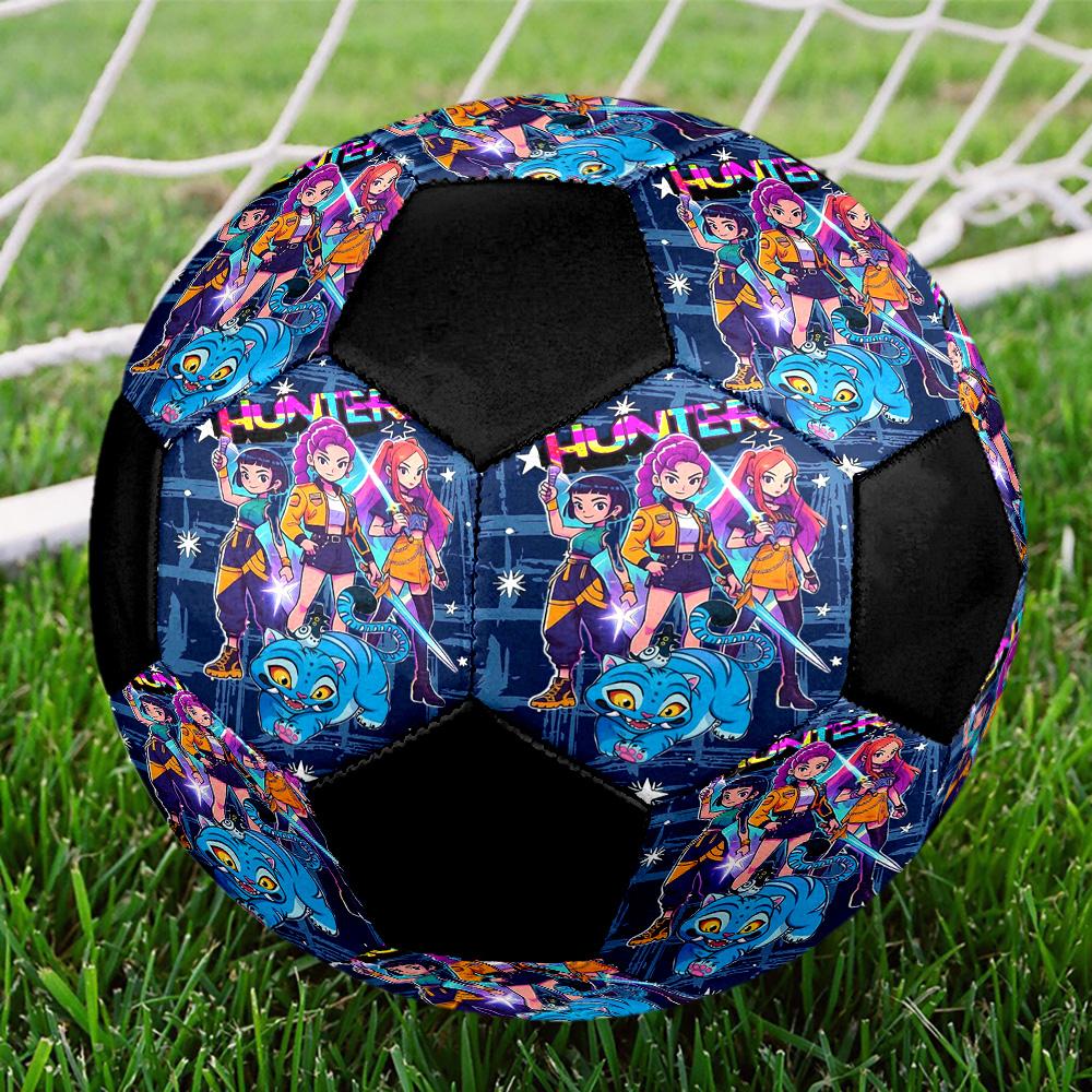 Kpop Demon Hunter Indoor Soccer Ball Colorful All Ages Size 5 Machine Stitched PVC Competition Ready Durable High-Bounce