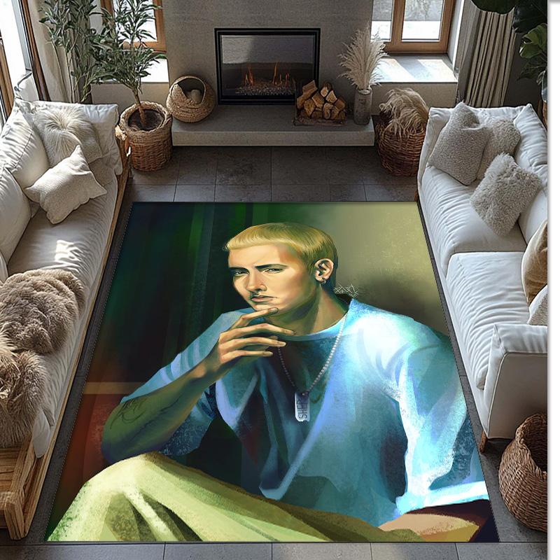 Soft Crystal Velvet Floor Rug,Eminem Anti Slip Decorative Carpet, Plush Area Mat For Indoor Home Decoration