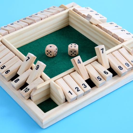Настольная игра Shut The Box 4 игрока Деревянная настольная математическая игра Дети Взрослые Семья