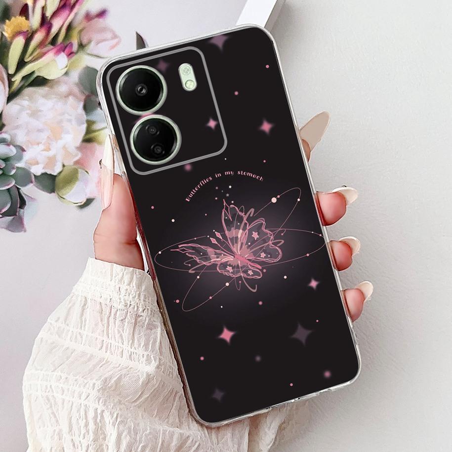 For Xiaomi Poco C65 Case Poco C75 Cover Fashion Butterfly Soft Silicone Capa Phone Back Cover For Xiomi Poco C65 C75 C 65 Bumper