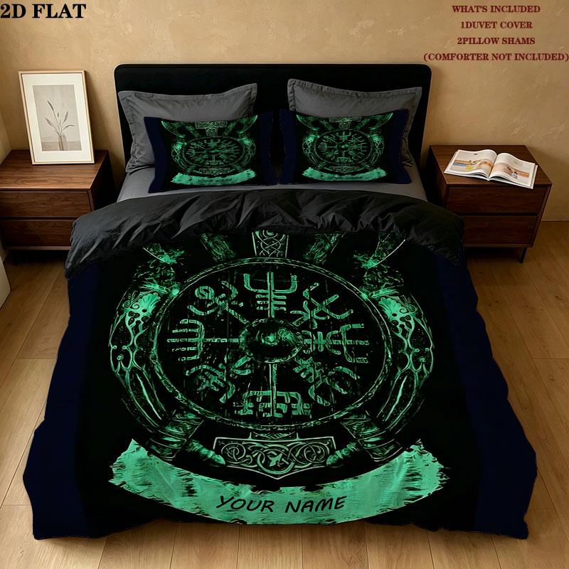 Custom Viking Bedding Quilt Set Quilt Cover Pillowcase Home Decoration Birthday Gift (1 * duvet cover + 2 * pillowcase, without core)