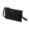 Prada Re-Nylon Enamel Metal Triangle Logo Zipper Closure Regenerated Nylon Shoulder Crossbody Bag Women's Black