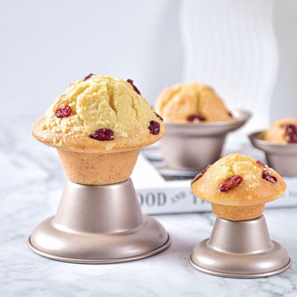 2pcs Non-stick Mushroom Shape Cupcake Mold Carbon Steel Cupcake Baking Tray Baking Mold Rice Cake