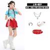Girls Jazz Dance Costume Kids Hip Hop Stage Performance Outfit Short Sleeve Crop Top Skirt Set