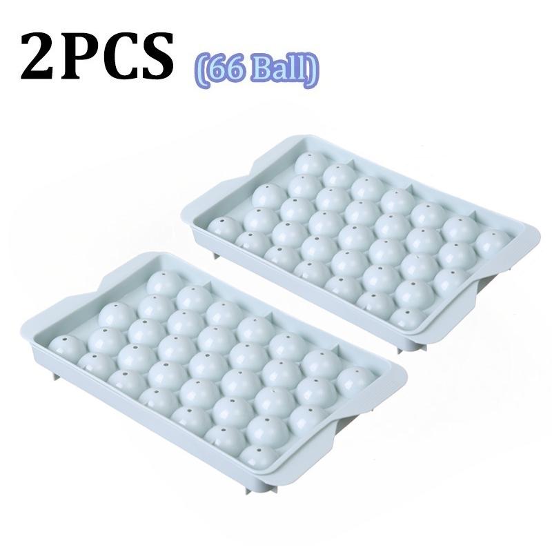 66/33 Ice Ball Mold Whiskey Cocktail Round Ice Cube Maker with Lid, Perfect Hockey Ball Shape Mini Tray Kitchen Tool