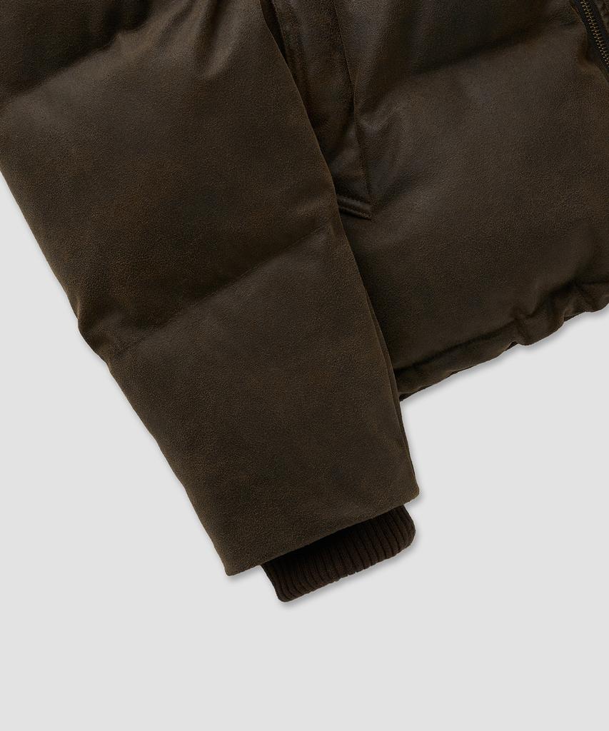 Pealp Vintage Faux Leather Padded Jacket 28(Brown)