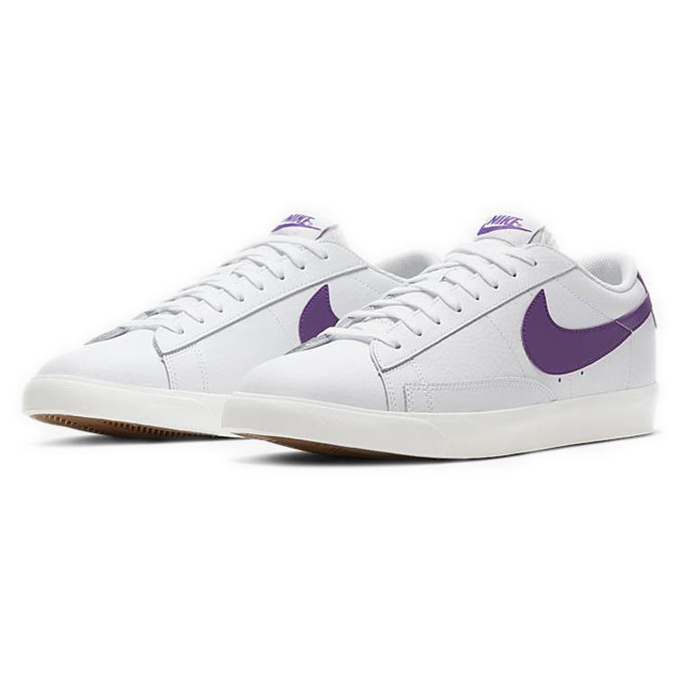 Nike Кроссовки Blazer Low Кожаные Бело-Фиолетовые CI6377-103