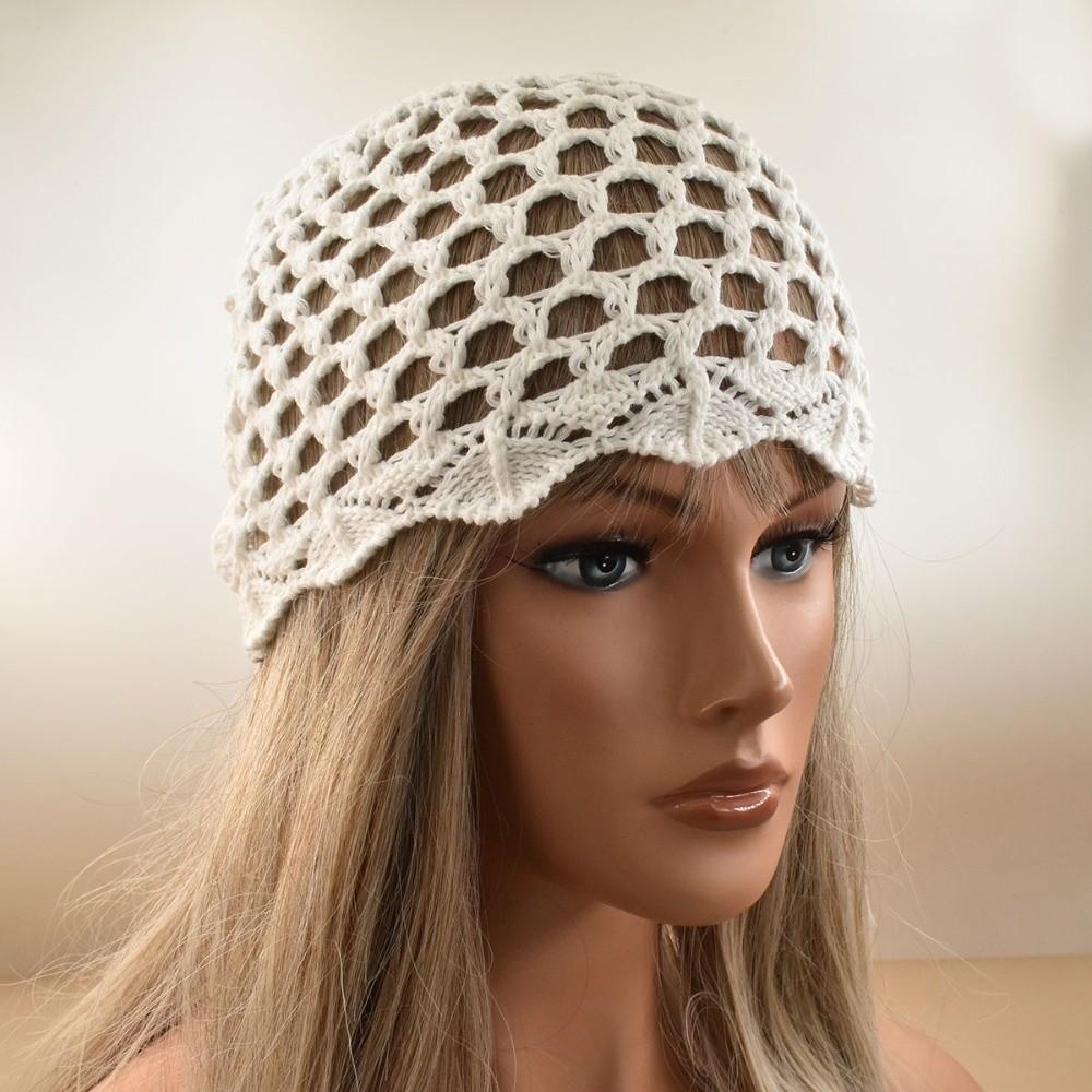 Adjustable Hollow Knit Cap Hollow Out Ethnic Style Cap Breathable Mesh Knitted Hat Outdoor