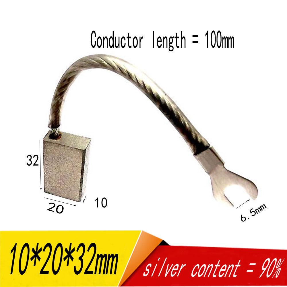 Silver Carbon Brush for Marine Stern Shaft Grounding, High Silver Graphite, Sizes: 10x20x25x30/32/35/40