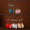 Bohemian Chain Feather Earrings Ethnic Style Long Earrings Hot-Selling Rice Bead Earrings Women