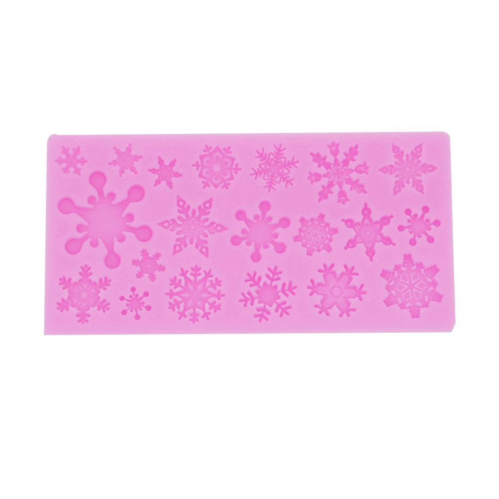 Форма для помадки в виде снежинки, противень для выпечки на рождественскую тематику, антипригарная силиконовая форма для шоколада, инструмент для выпечки
