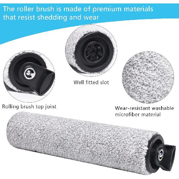Запасные части для щетки-валика S5 Steam Roller для пылесоса Tineco Floor ONE S5 Steam, 2 упаковки валиков-щеток и 2 упаковки HEPA-фильтров для Tineco