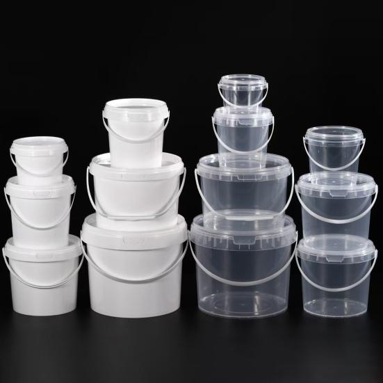 10Pcs Plastic Drink Buckets with Lids And Handles Party Cups for Cocktails Ice Cream Snacks Reusable Food Containers for Summer Beach Bar Beer