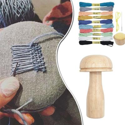Инструмент DIY Держатель для спиц для носков Грибок для штопки Инструмент для заплаток Швейные аксессуары Деревянный инструмент для штопки