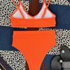 Women Swimsuits Push Up Bikini Ribbed High Waist Bikinis Set Solid Swimming Suits Female Swimwear Bathing Suit Beachwear