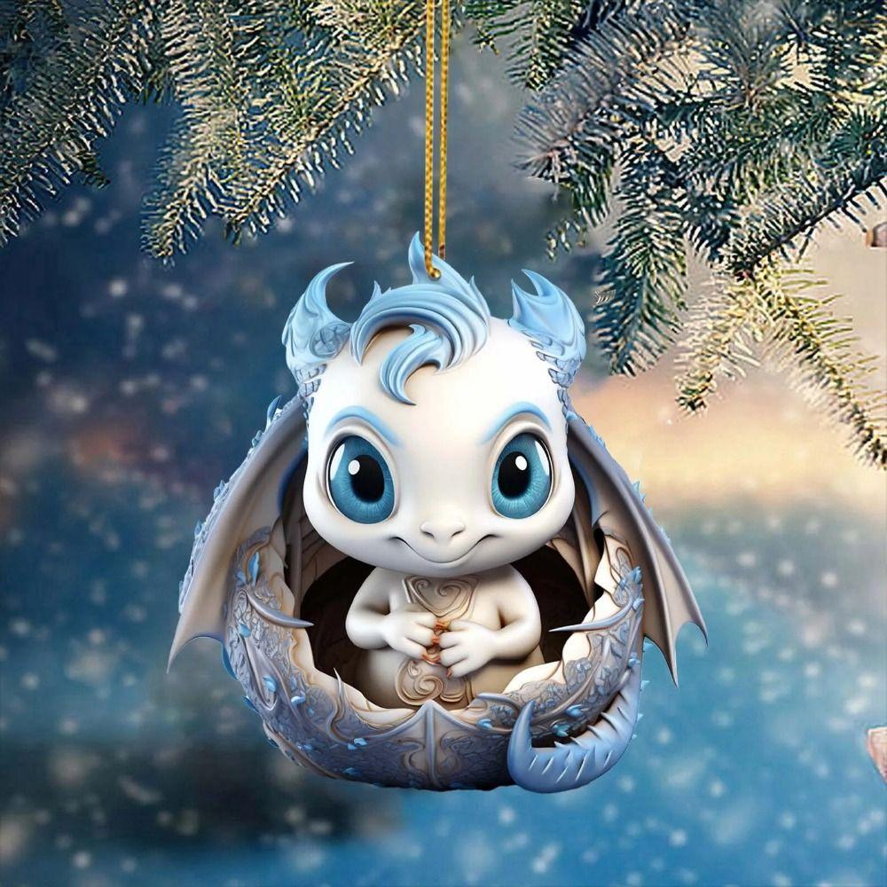 Акриловый кулон в виде дракона, сделай сам, поделки, украшения для рождественской елки, креативные рождественские подвесные украшения