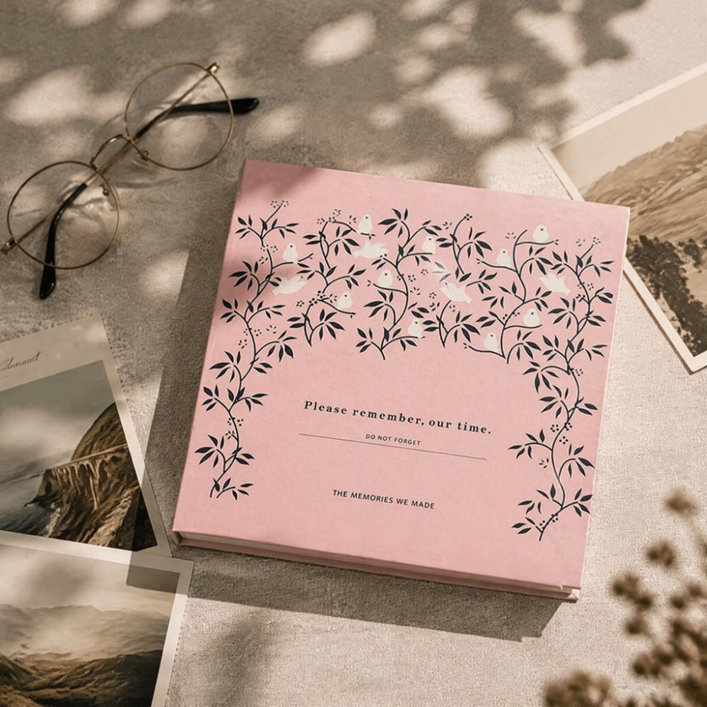 8.94x9.25x1.18in Self Adhesive Photo Album Writable Inner Page Pressed Flower Notebook For Travel