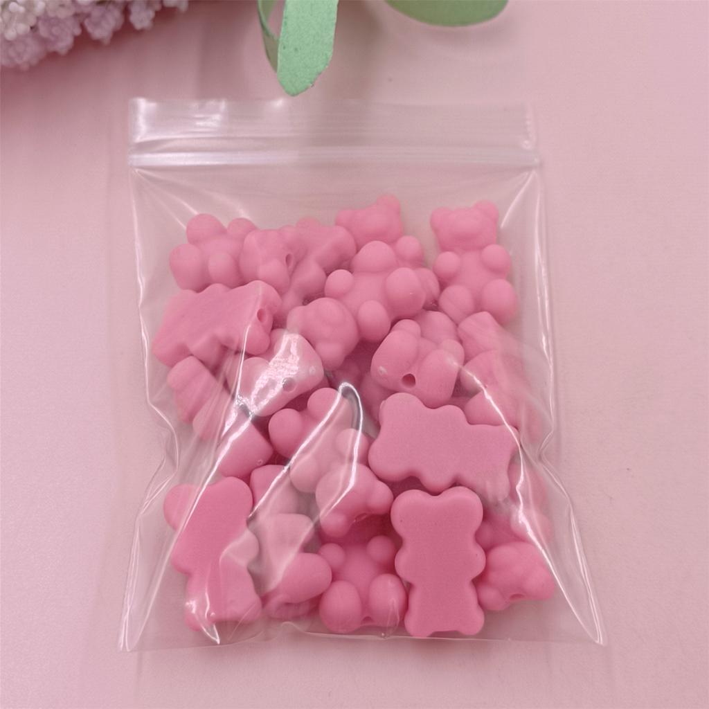 Высокое качество 20 шт. однотонных резиновых бусин 18*11 мм браслеты в форме медведя изготовление украшений своими руками ожерелье милые бусины в форме медведя