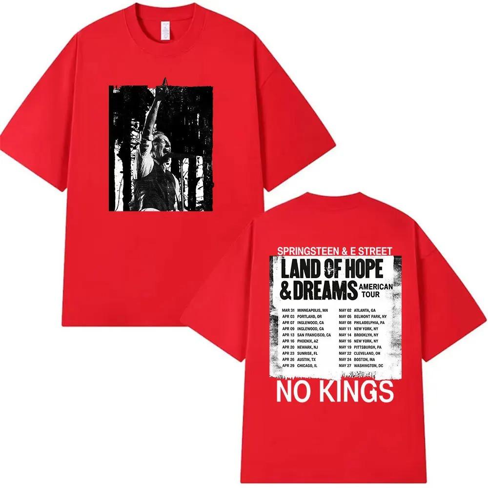 Rock Band Bruce Springsteen Тур Land of Hope & Dreams 2026 Графическая футболка Унисекс Хип-хоп Готика Футболка с коротким рукавом Уличная одежда
