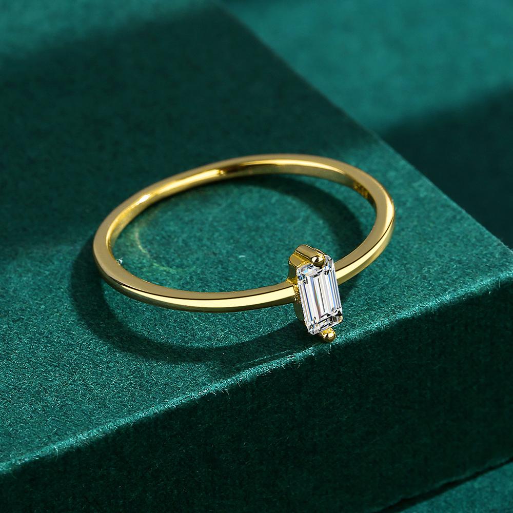 Классические кольца из стерлингового серебра 925 пробы со сверкающим прозрачным цирконом золотого цвета для женщин, свадебные и помолвочные изысканные женские украшения