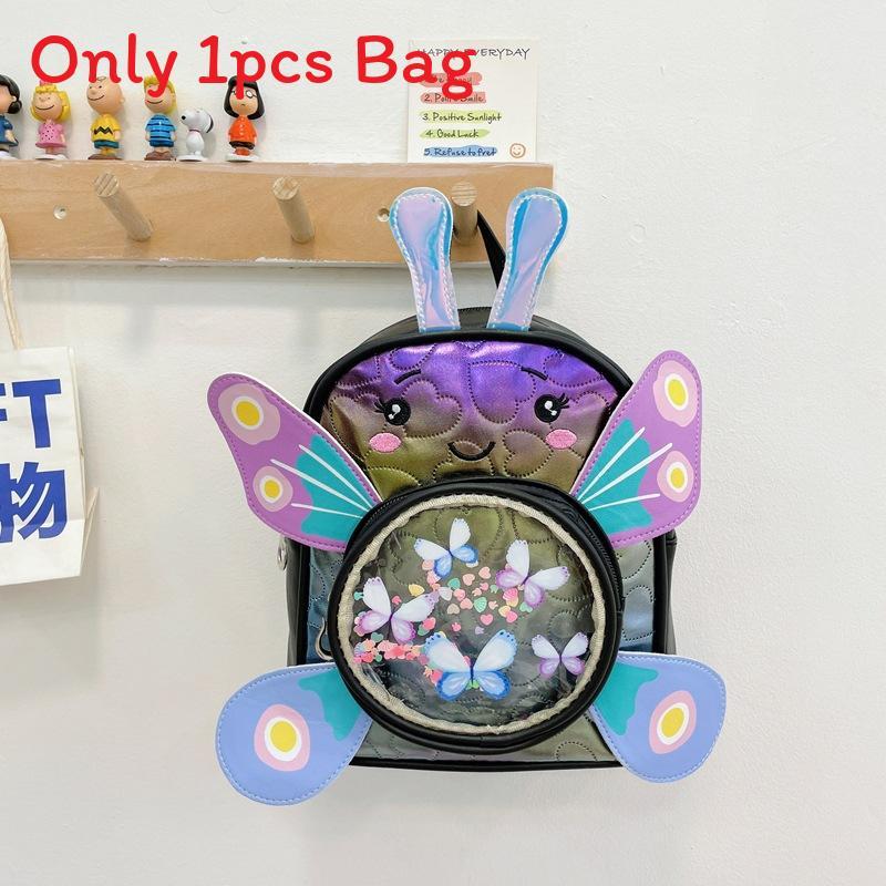 Toddler Butterfly Backpack With Sparkling Sequin Pattern For Education And Play