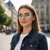 Модные безрамные прямоугольные солнцезащитные очки Y2K с защитой UV400 для женщин и мужчин