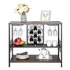 40 Inch Industrial Bar Cabinet, Wine Table for Liquor and Glasses, Sideboard Buffet Cabinet with Glass Holder & Wine Rack, Freestanding Farmhouse Wood