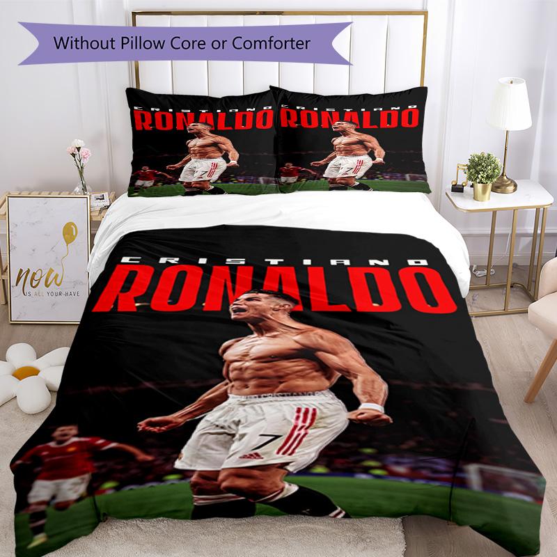 Постельное белье Ronaldo's Legacy Soccer, Дышащий пододеяльник с наволочками, Мягкое постельное белье для спальни, Домашний декор, Идеальный подарок на праздник, День рождения