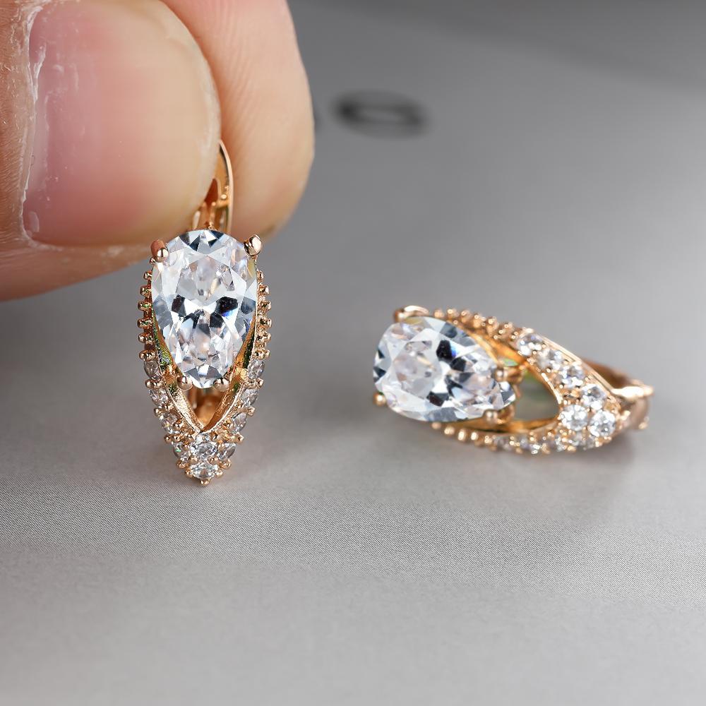 2022 New Geometric Teardrop Cut Green Stone Earrings Temperament Long Drop Trendy Female Earrings