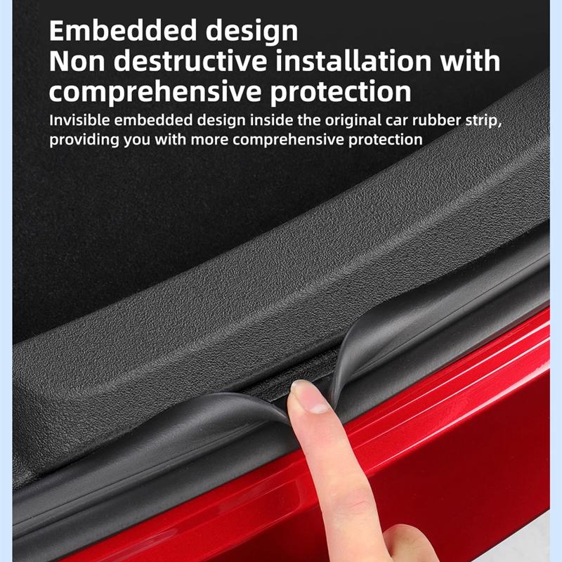 For Tesla Model 3 Highland Rear Trunk Threshold Protector Strip TPE Rear Cargo Bumper Sill Cover 2024 Model 3 Trunk Inner Guard