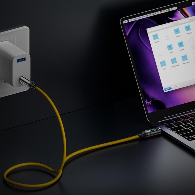 PD100W Quick Charging Cable USB C to TypeC Wire with LED Screen, 8K Video Output & OTG Support