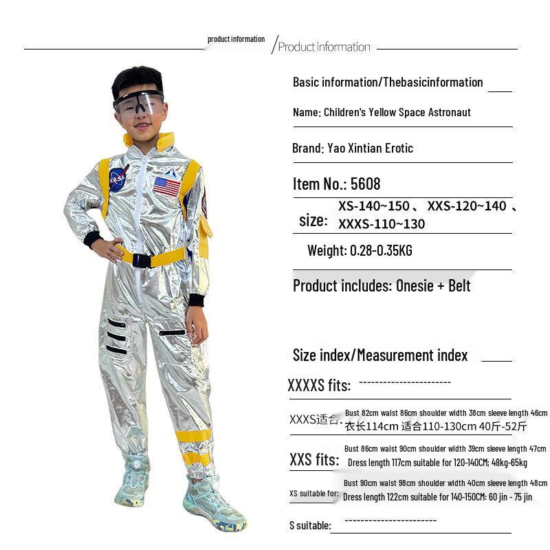 Astronaut Pilot Halloween Costume: Spacesuit Role-Playing Outfit for Kids and Adults