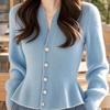 La Chapelle Women's Slim Fit V-Neck Knit Pullover